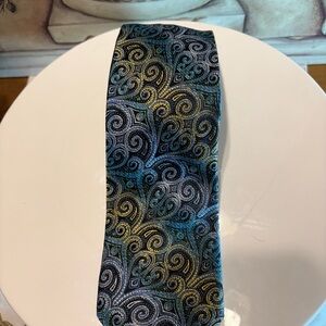 Sophisticated Paisley Men's Tie in Blue and Gold Jon Randall Collection